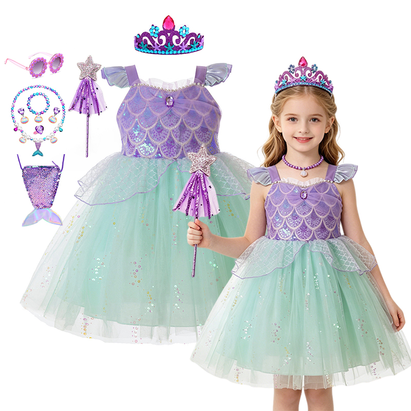 Summer Clothing For Kids Girls - Kids Girls Mermaid Inspired Costume Dress