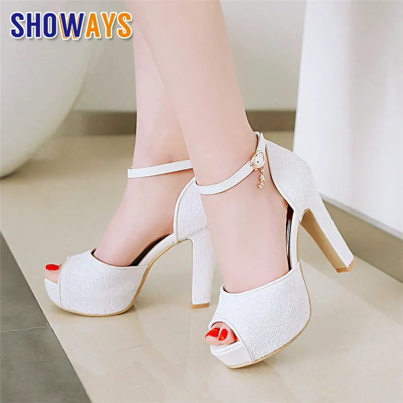 Summer Closet - White Wedding Party Women Platform Sandals