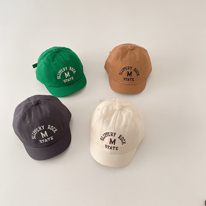 Summer Quotes - Korean Letter Embroidered Baby Cap Summer