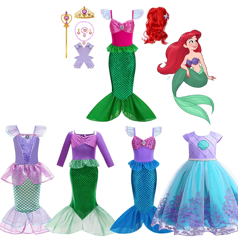 Summer Clothing For Kids Girls - Girls Cosplay DISNEY Little Mermaid Costume