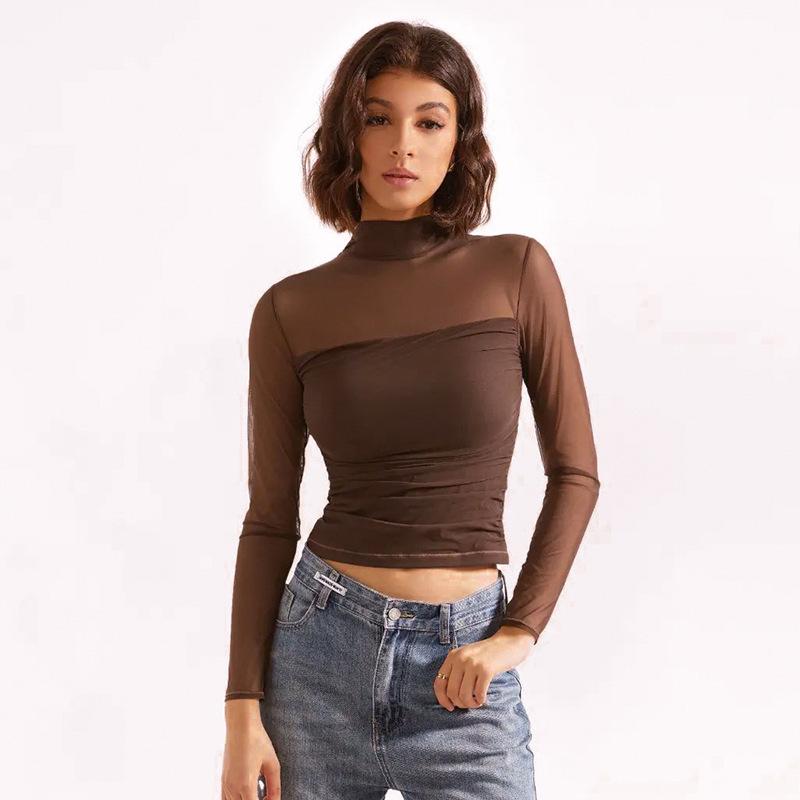 Summer Days Clothing - Sexy Brown Tops Chic Women's Long