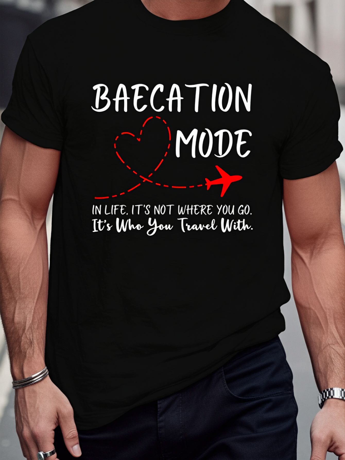 Summer Vacation Clothing Men - 100% Cotton Cute Couples Trip Matching