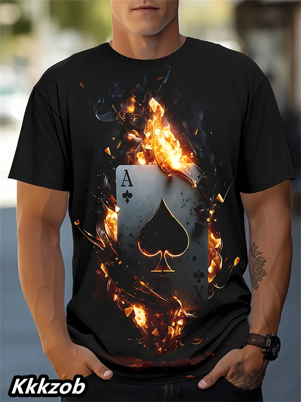 Men's Lion Print Short Sleeve  - Summer Clothing Essentials Men avis et prix