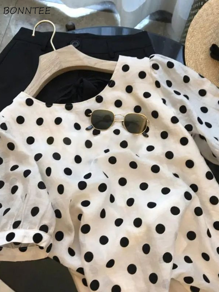 Polka Dot Blouses Women Elegan - Summer Clothing Vintage avis et prix