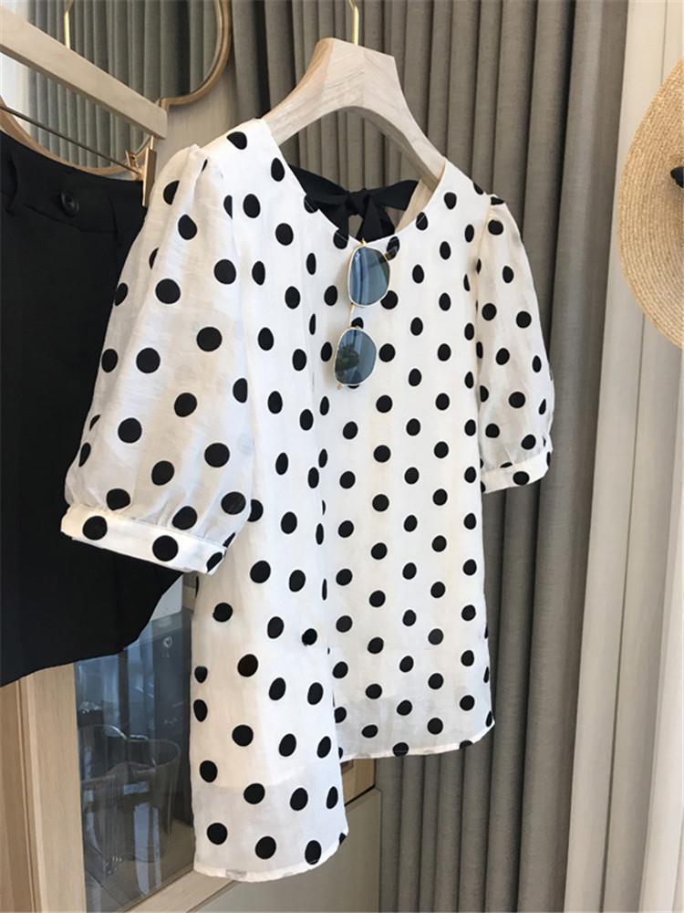 Polka Dot Blouses Women Elegan - Summer Clothing Vintage avis et prix