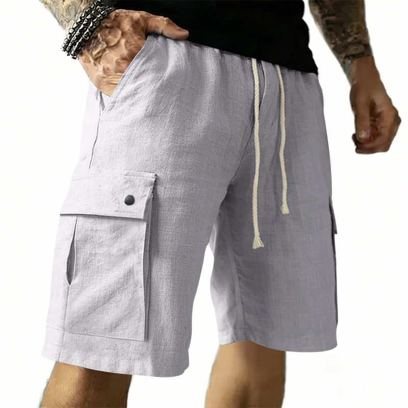 European and American multi-po - Linen Shorts Men avis et prix