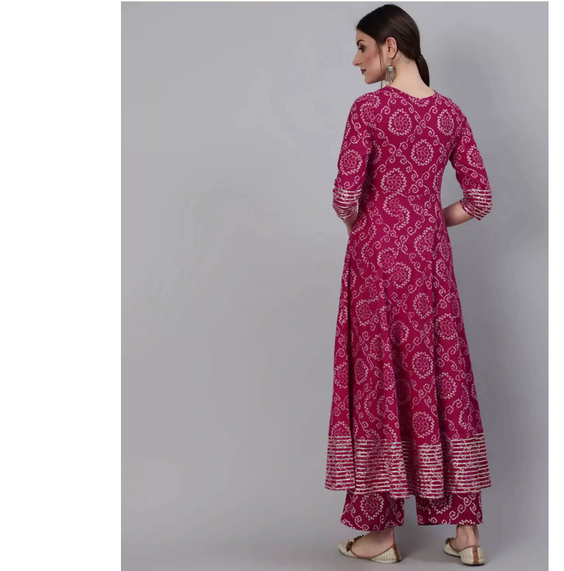 Indian Pure Cotton Rose Red Pr - Summer Clothing India avis et prix