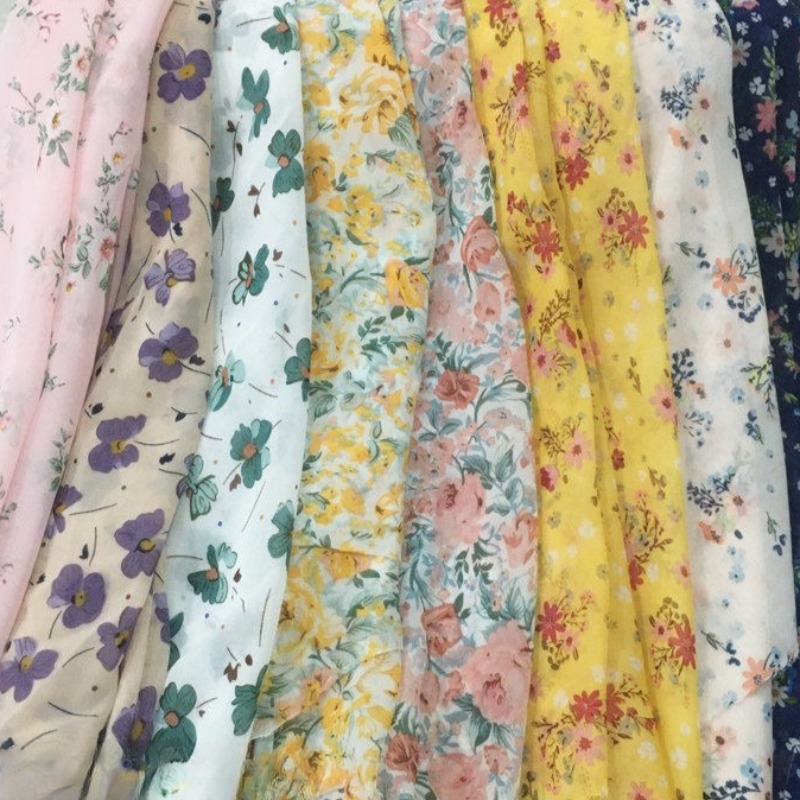 2/3m Floral Print Chiffon Fabr - Summer Clothing Material avis et prix