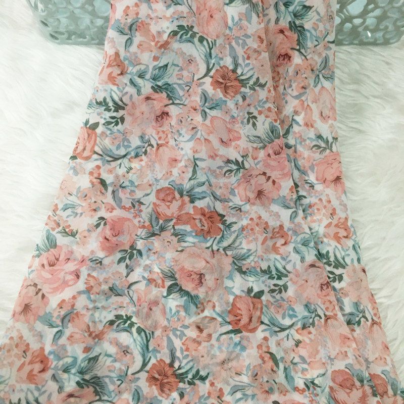 2/3m Floral Print Chiffon Fabr - Summer Clothing Material avis et prix