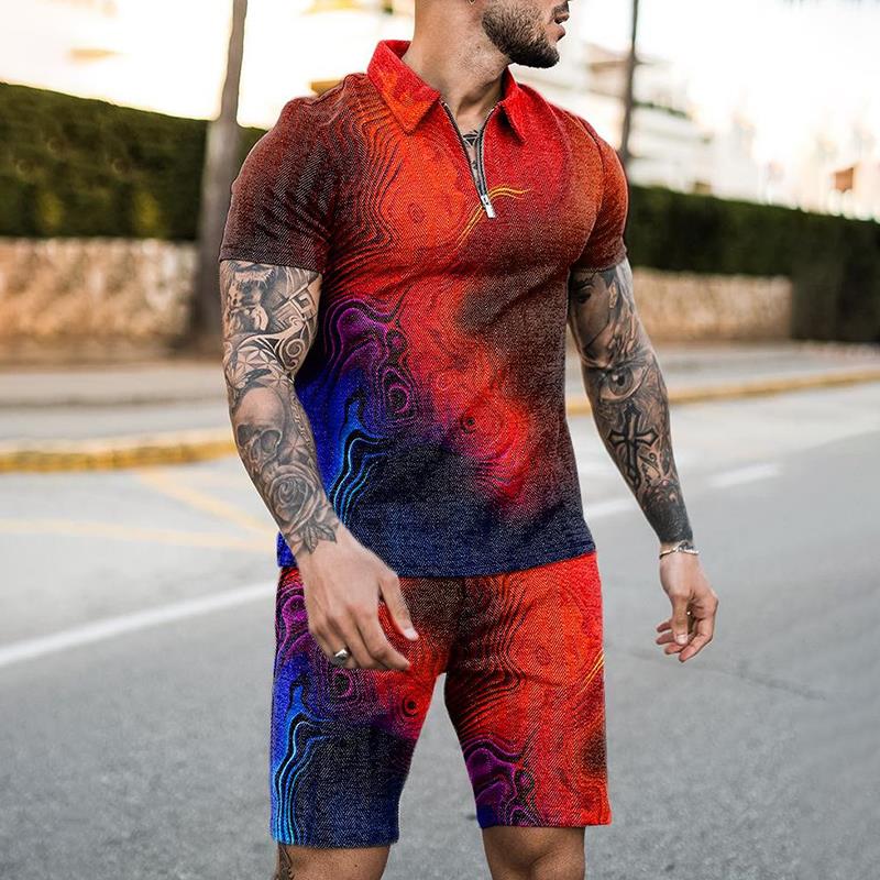 Summer Zipper Polo Shirt Suit  - Summer Clothing Styles avis et prix
