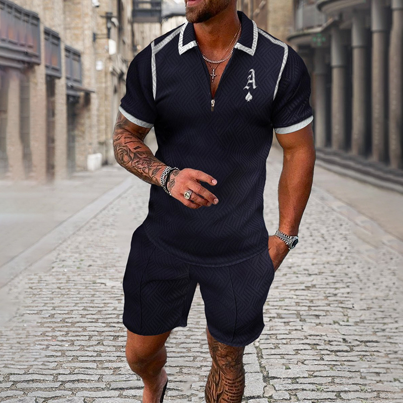 Summer Zipper Polo Shirt Suit  - Summer Clothing Styles avis et prix