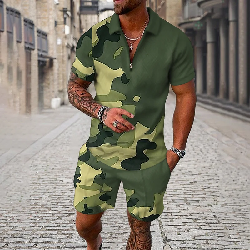 Summer Zipper Polo Shirt Suit  - Summer Clothing Styles avis et prix