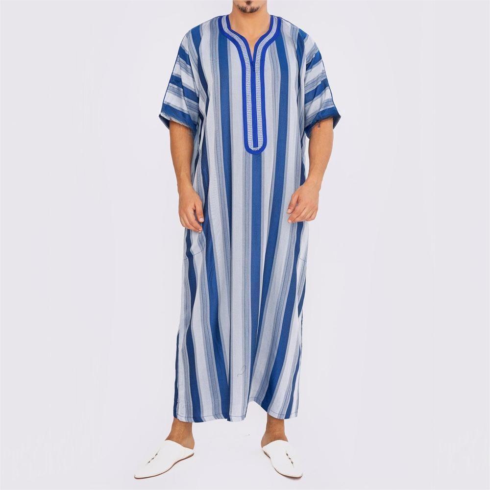 Men's Short Sleeve Long Robe L - Summer Clothing Material avis et prix
