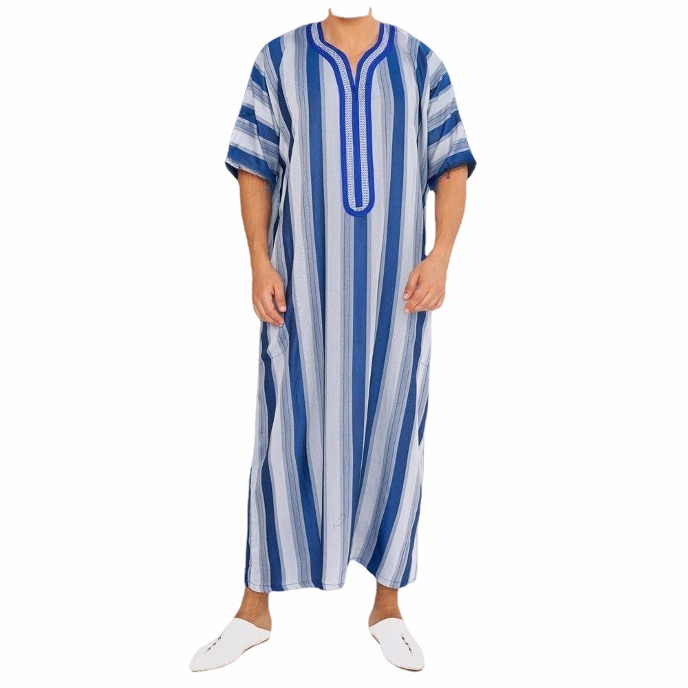 Men's Short Sleeve Long Robe L - Summer Clothing Material avis et prix