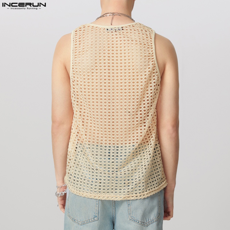 INCERUN Men Tank Tops Mesh Tra - Summer Vacation Clothing Men avis et prix