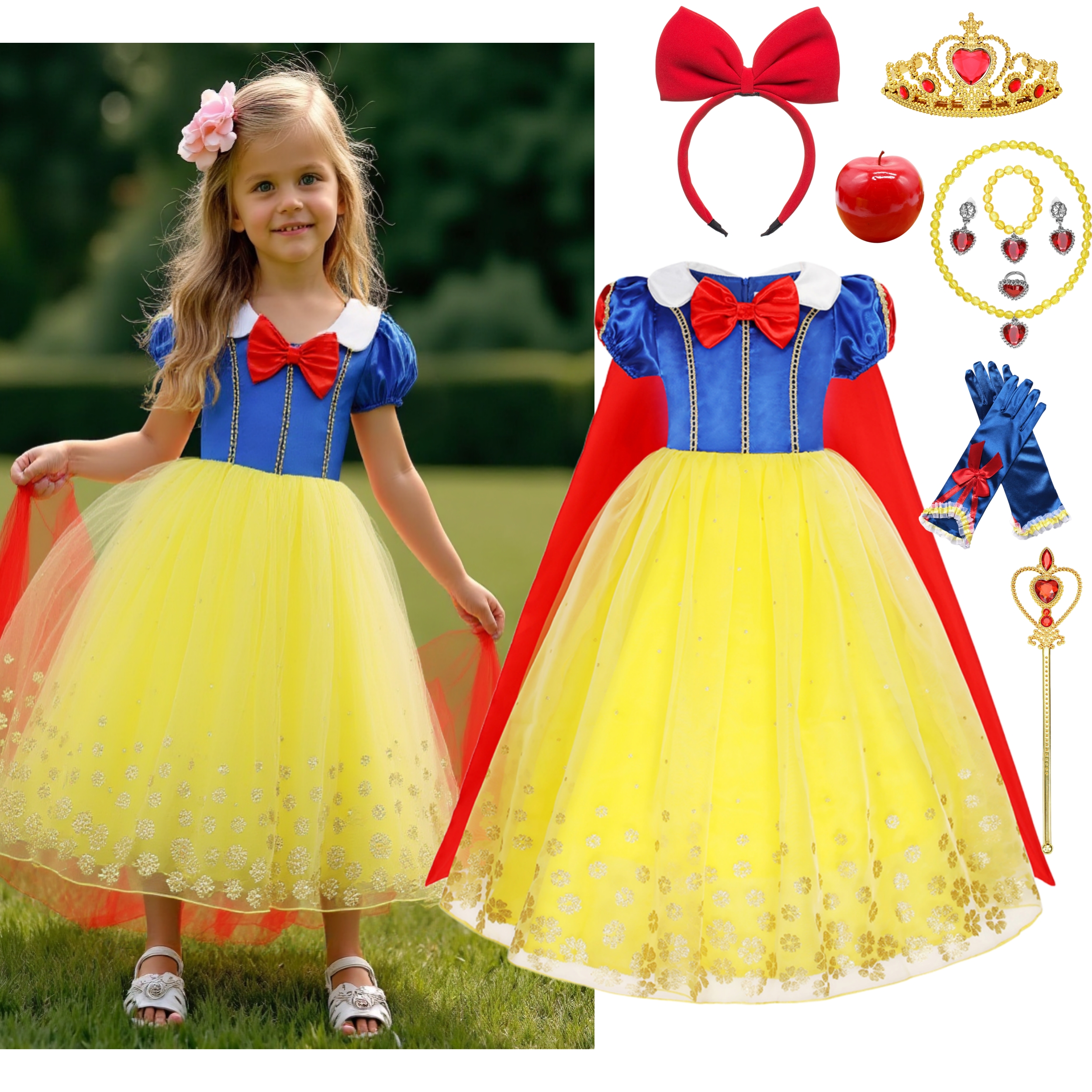 Snow White Gown Set Girls Prin - Summer Clothing Toddler avis et prix