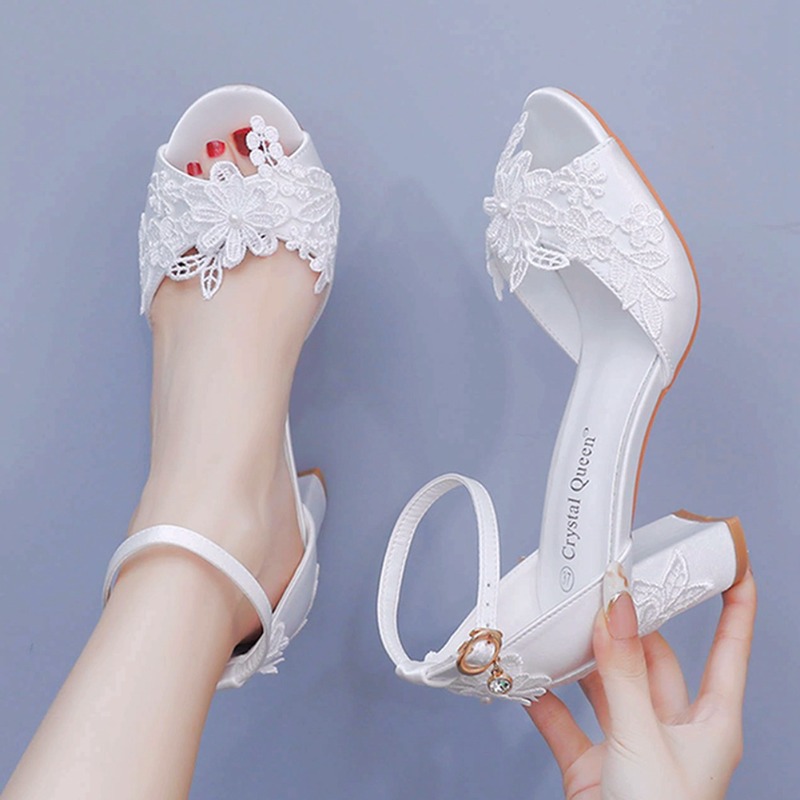 Women White Silk High Heels Su - Summer Closet avis et prix
