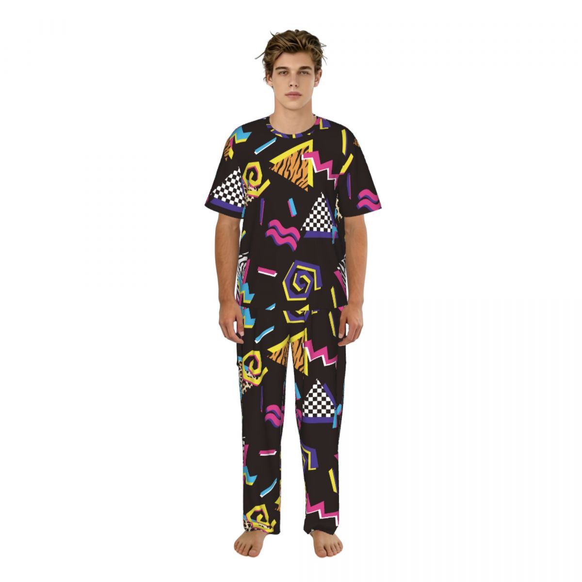 Men Pajamas Suit Short Sleeved - Summer Clothing Styles avis et prix