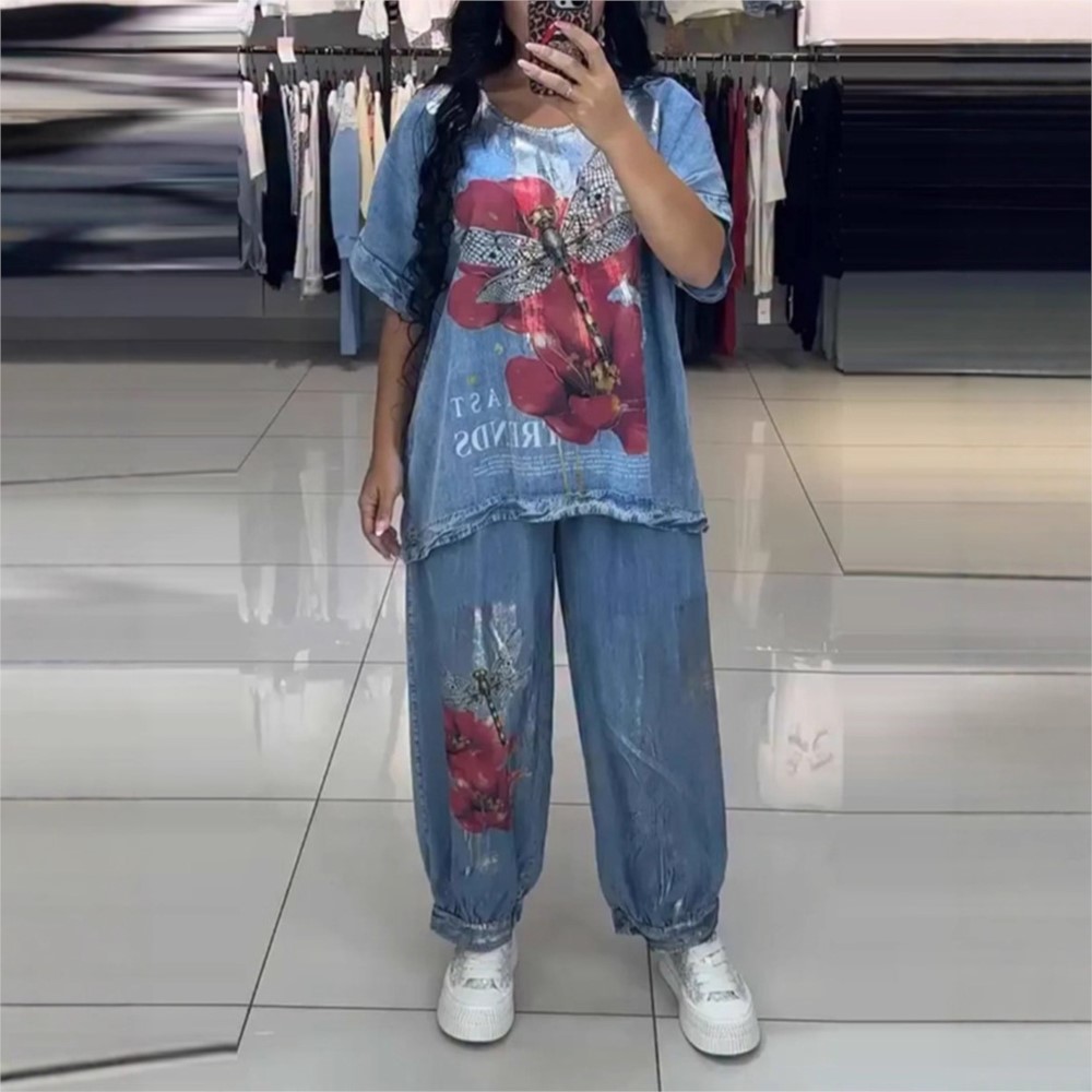 Fashion Denim Blue Print For W - Zara Summer Clothing For Women avis et prix
