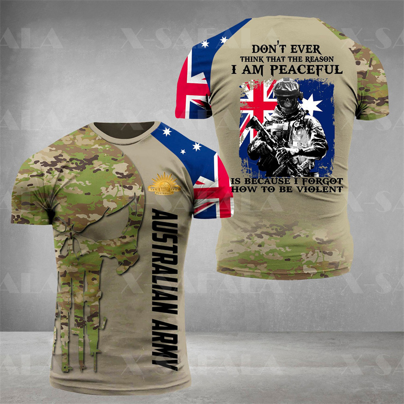 Australia Flag Skull Graphic T - Summer Clothing Australia avis et prix