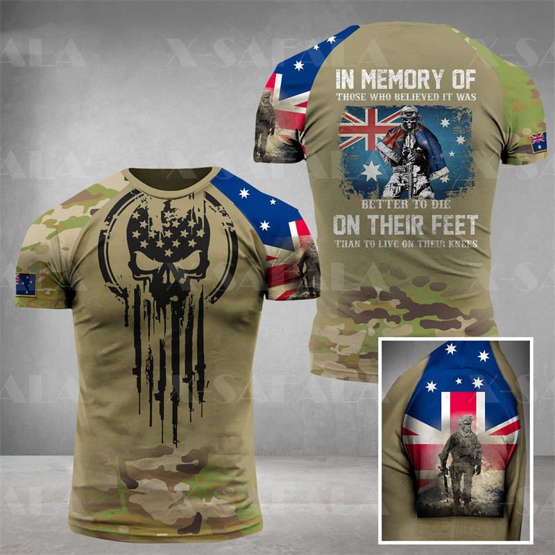 Australia Flag Skull Graphic T - Summer Clothing Australia avis et prix