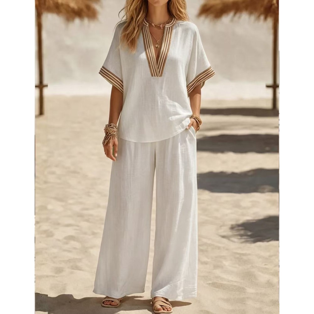Fashion Striped Short-sleeved  - Zara Summer Clothing For Women avis et prix