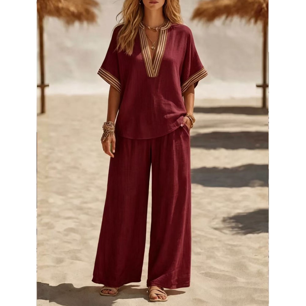 Fashion Striped Short-sleeved  - Zara Summer Clothing For Women avis et prix