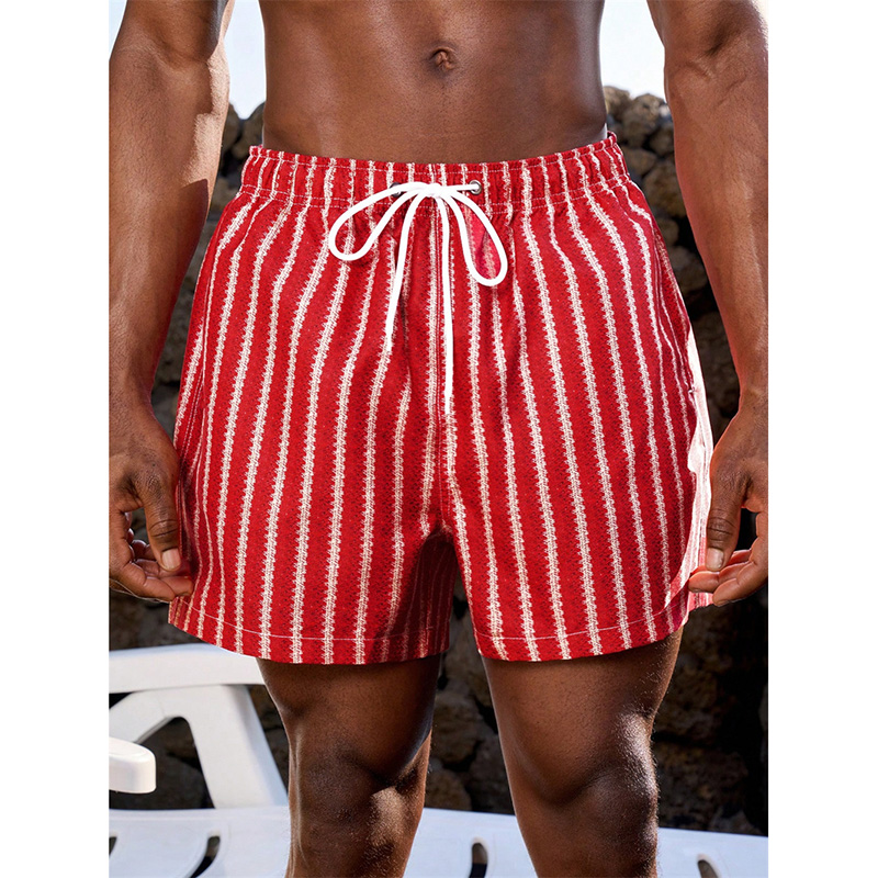 Thin Vertical Stripes Print Be - Summer Vacation Clothing Men avis et prix