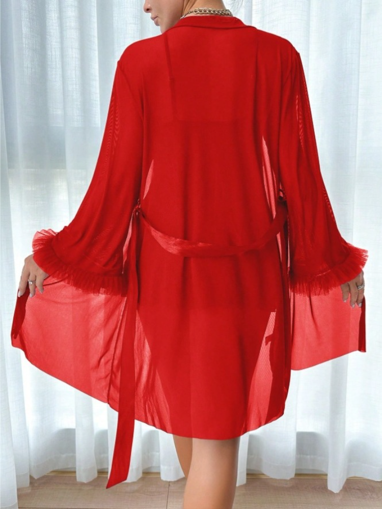 Women 3 Piece Red Sexy Lace Ro - Summer Clothing Styles avis et prix