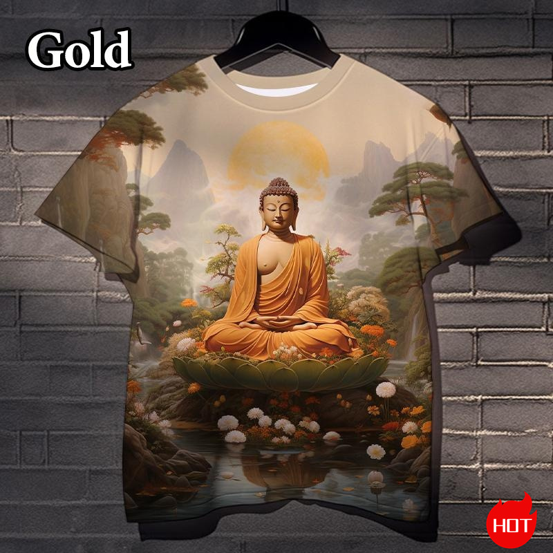 Harajuku 3D Print Buddha Sakya - Summer Clothing India avis et prix