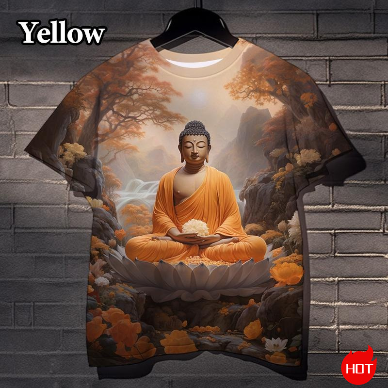 Harajuku 3D Print Buddha Sakya - Summer Clothing India avis et prix