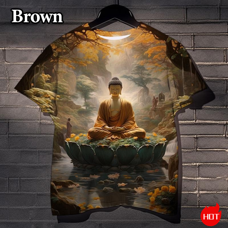 Harajuku 3D Print Buddha Sakya - Summer Clothing India avis et prix