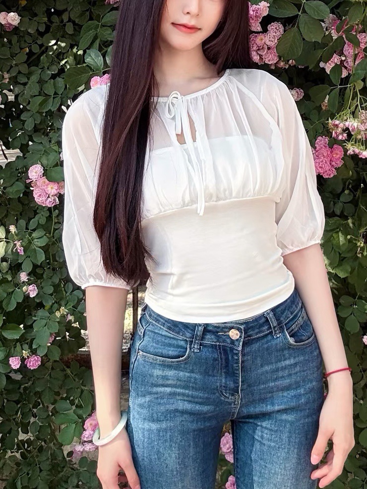 Mulberry Silk-Paneled Top with - Summer Clothing Usa avis et prix
