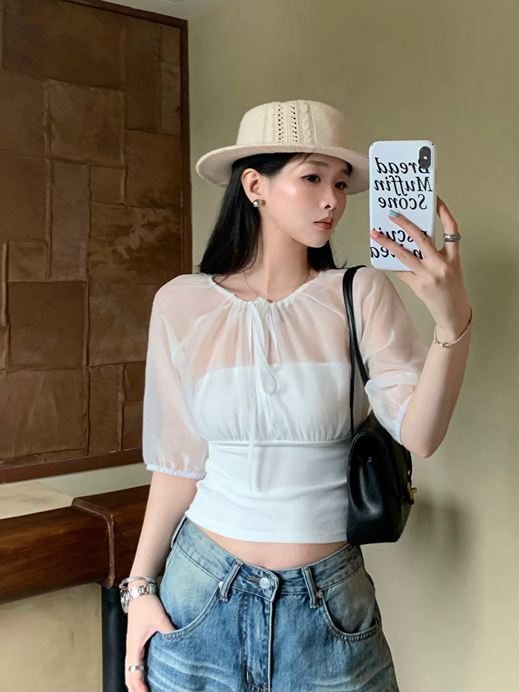 Mulberry Silk-Paneled Top with - Summer Clothing Usa avis et prix