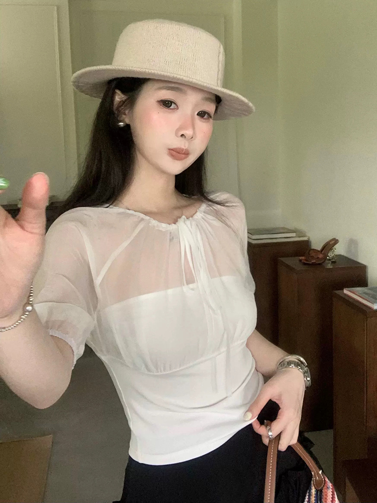 Mulberry Silk-Paneled Top with - Summer Clothing Usa avis et prix