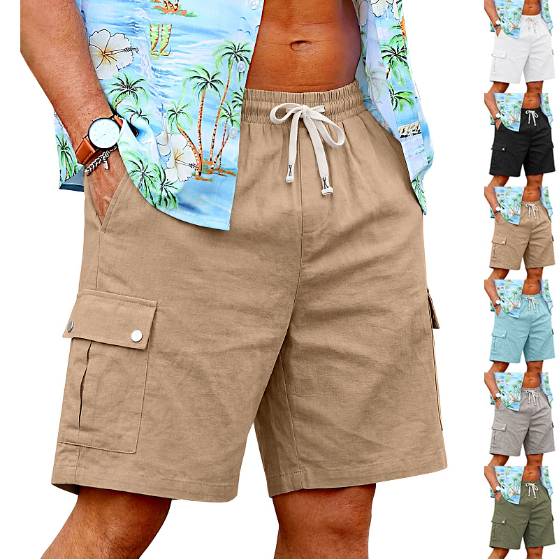 Summer loose skin-friendly out - Linen Shorts Men avis et prix