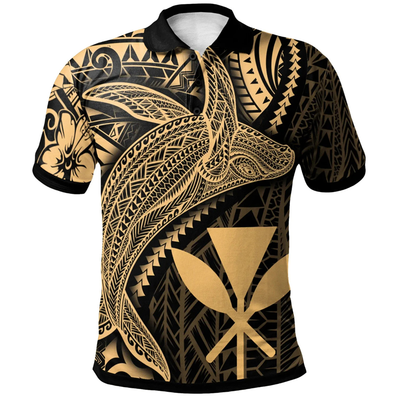 Hawaiian Whales Pattern Polo S - Summer Vacation Clothing Men avis et prix
