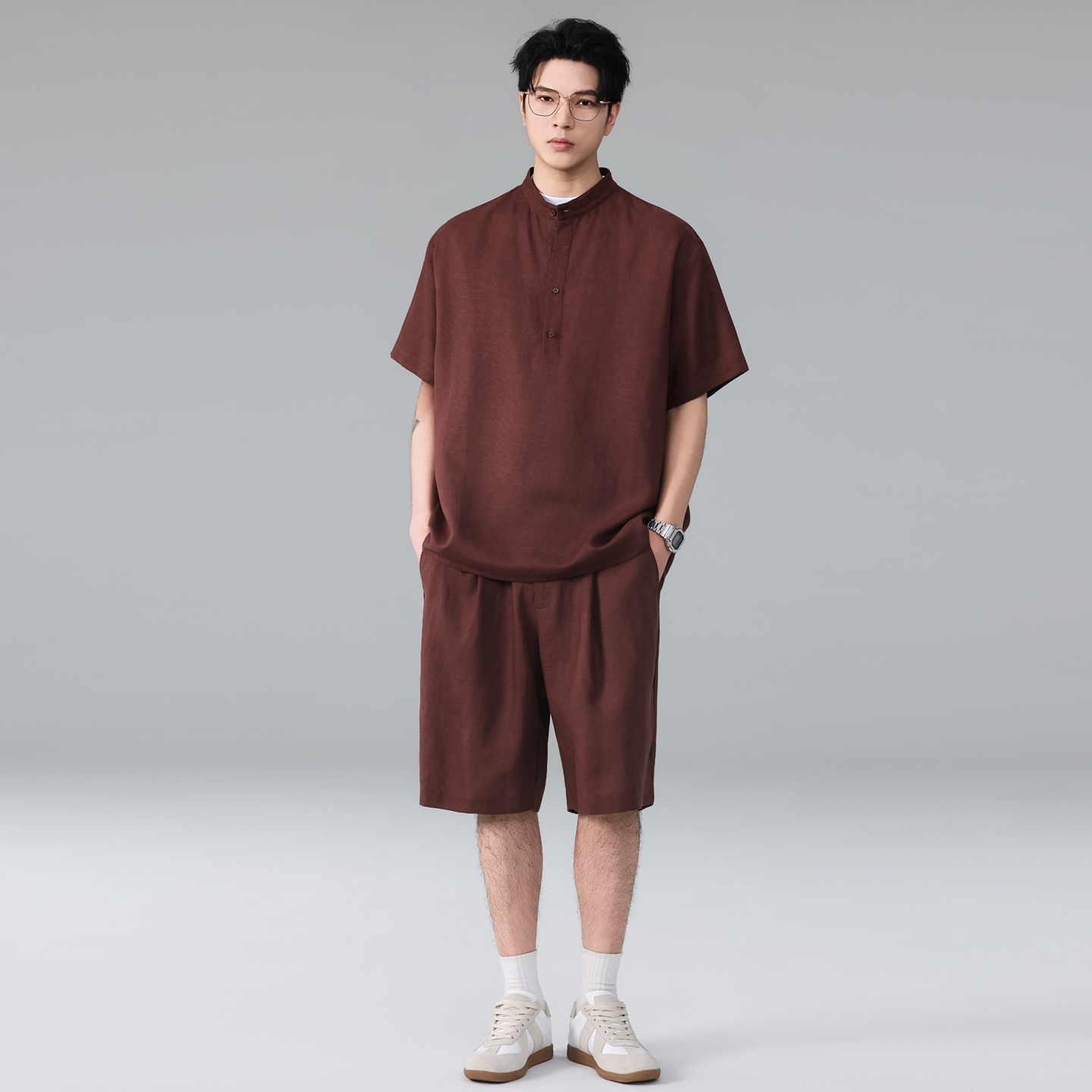 Men Summer Vintage Lightweight - Linen Shorts Men avis et prix