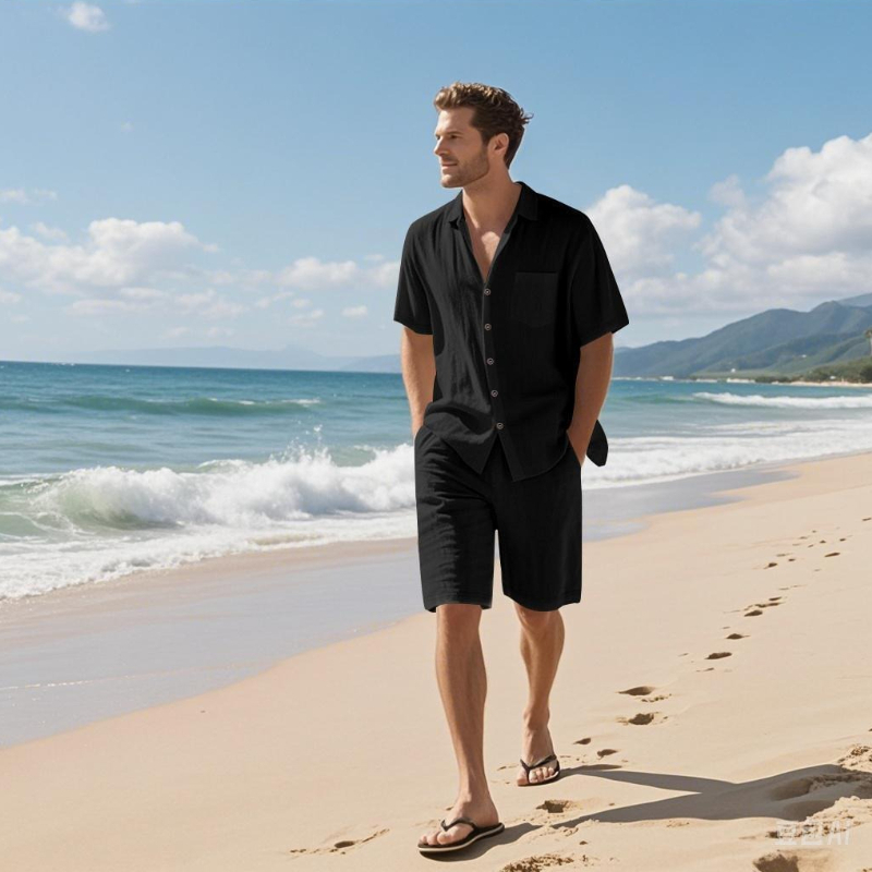 High-End Men's Summer Shorts S - Linen Shorts Men avis et prix