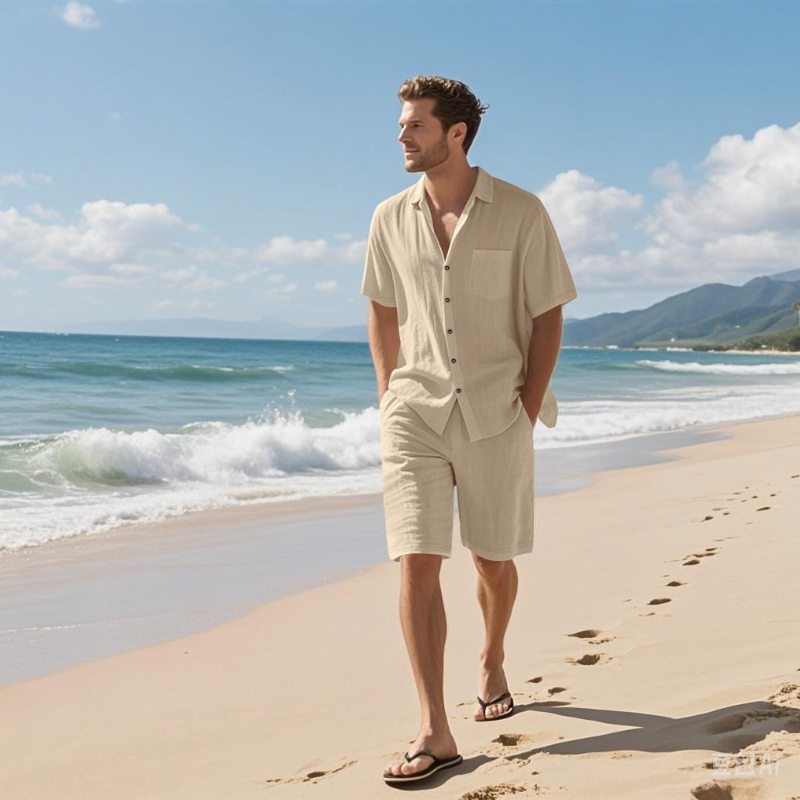 High-End Men's Summer Shorts S - Linen Shorts Men avis et prix