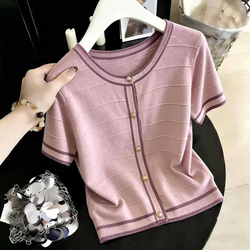 Fashion O-Neck Spliced Knitted - Summer Days Clothing avis et prix