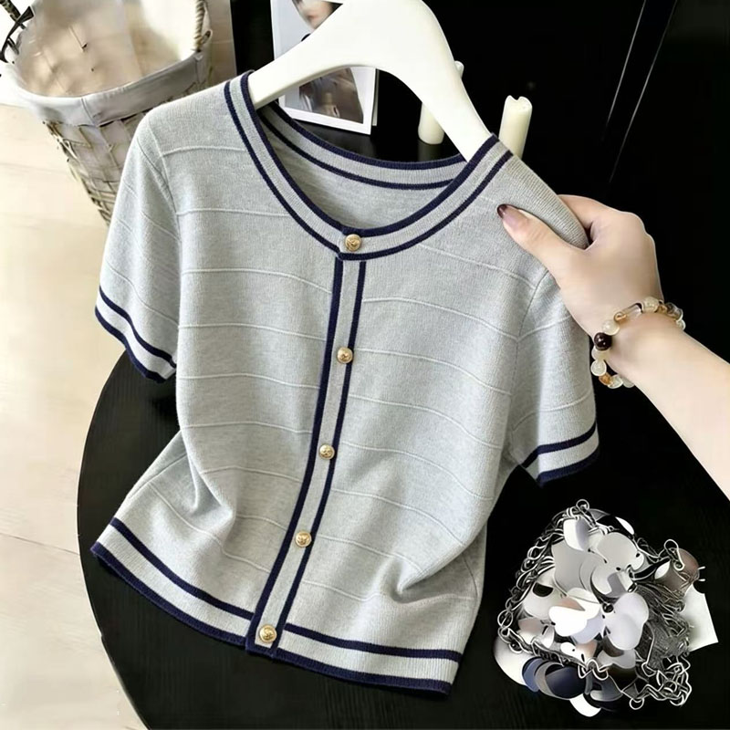 Fashion O-Neck Spliced Knitted - Summer Days Clothing avis et prix