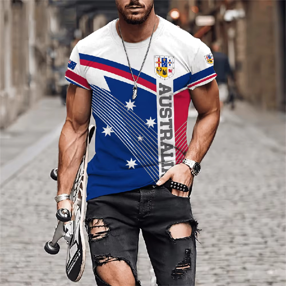 Men's T-Shirts Australia Graph - Summer Clothing Australia avis et prix