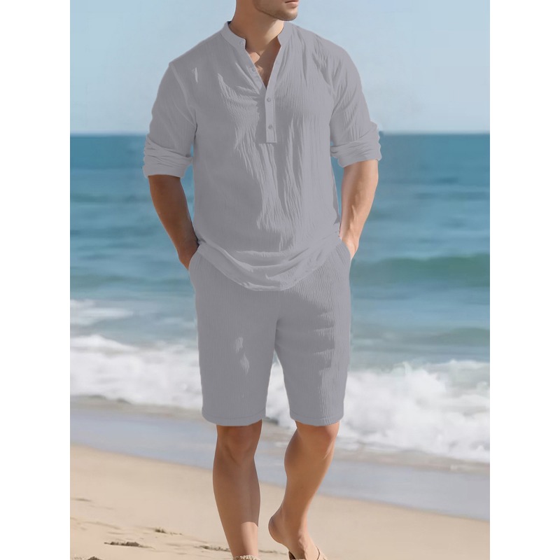 Men's White Linen Blend Two Pi - Linen Shorts Men avis et prix