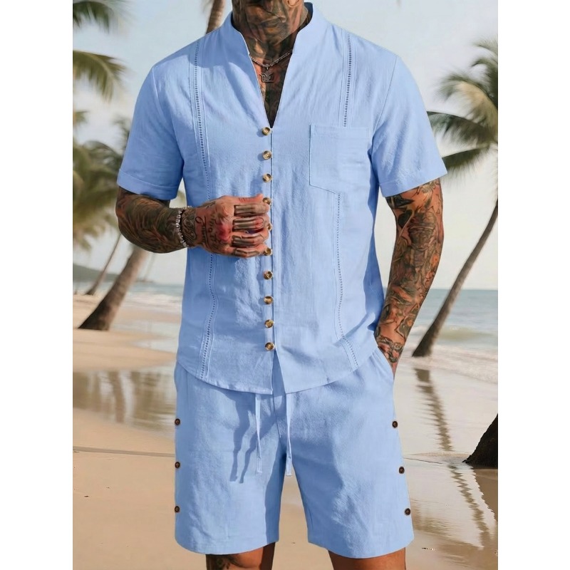 Men's Linen 2 Piece Outfits St - Linen Shorts Men avis et prix