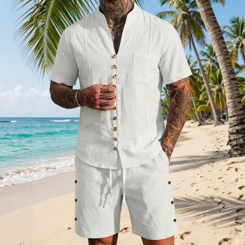 Men's Linen 2 Piece Outfits St - Linen Shorts Men avis et prix