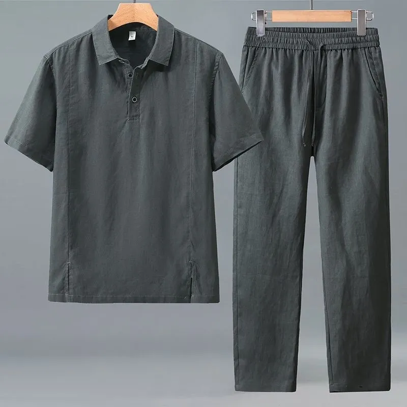 Men Plus Size Summer Linen Two - Linen Shorts Men avis et prix