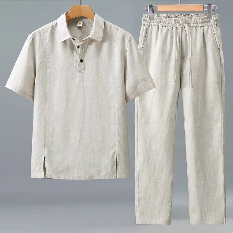 Men Plus Size Summer Linen Two - Linen Shorts Men avis et prix