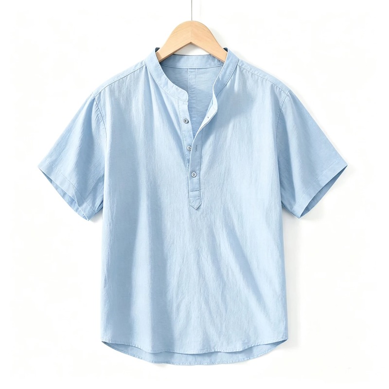 Men Cotton Linen Short-Sleeve  - Linen Shorts Men avis et prix