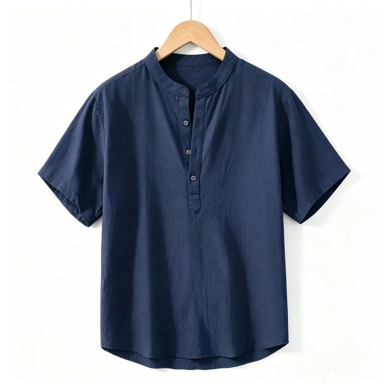 Men Cotton Linen Short-Sleeve  - Linen Shorts Men avis et prix